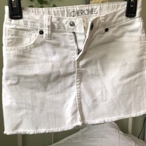 white cherokee jean skirt